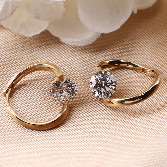Brilliant Cut Moissanite Fancy Earring For Women 14K Yellow Gold Earrings