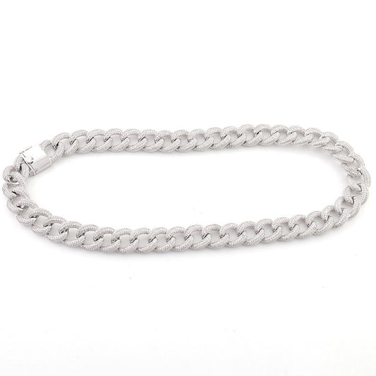 18MM Moissanite Hip Hop Miami Cuban Link Chain For Men, Fully Iced Out Rapper Chain In 925 Sterling Silver