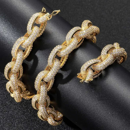 Tested Moissanite Hip Hop Cuban Link Chain Jewelry, 14MM Fully Iced Out Chains Necklace For Men Rapper Chains