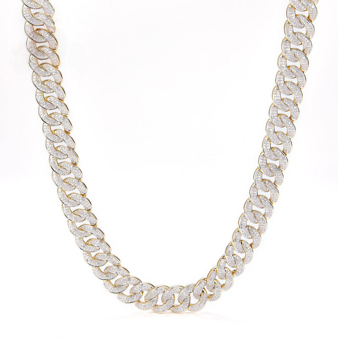 15MM Moissanite Cuban Link Chain, Men's Iced Out Chains, Hip Hop Chains Jewelry For Men