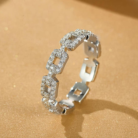 VVS1 Moissanite Iced Out Hip Hop Wedding Cuban Link Ring For Men & Women