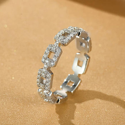 VVS1 Moissanite Iced Out Hip Hop Wedding Cuban Link Ring For Men & Women