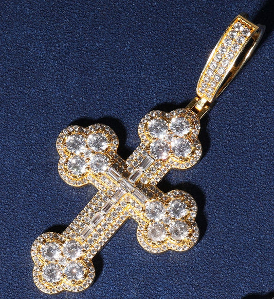 Iced Out Moissanite Hip Hop Crosse Pendant For Men 925 Sterling Silver Pendant Jewelry