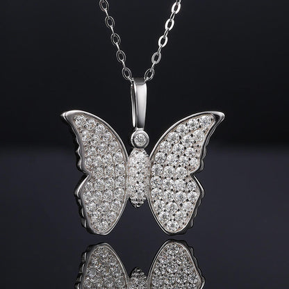 925 Sterling Silver Moissanite Full Iced Out Diamond Butterfly Hip Hop Pendant For Men and Women