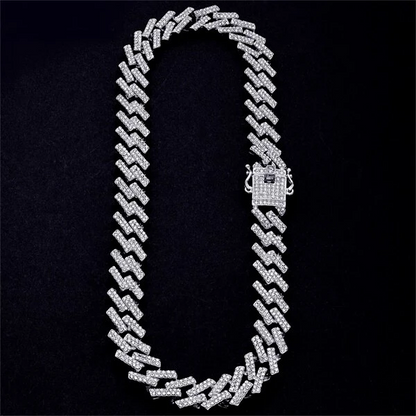 VVS Moissanite Fully Iced Out 12MM Hip Hop Cuban Link Chain Necklace For Men
