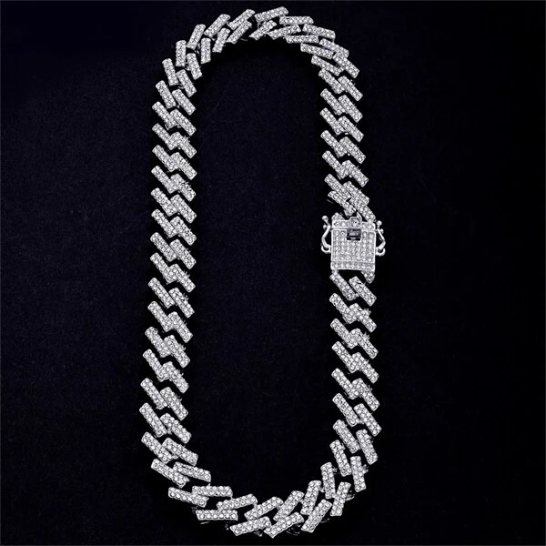 VVS Moissanite Fully Iced Out 12MM Hip Hop Cuban Link Chain Necklace For Men