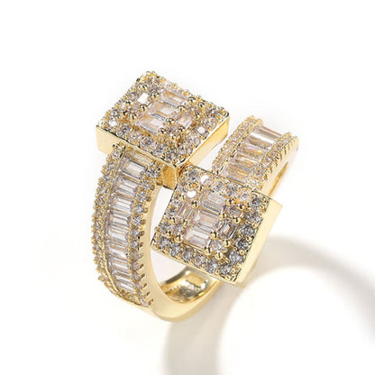 Hip Hop Moissanite Iced Out Engagement Rings For Women