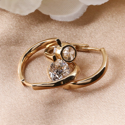 Brilliant Cut Moissanite Fancy Earring For Women 14K Yellow Gold Earrings