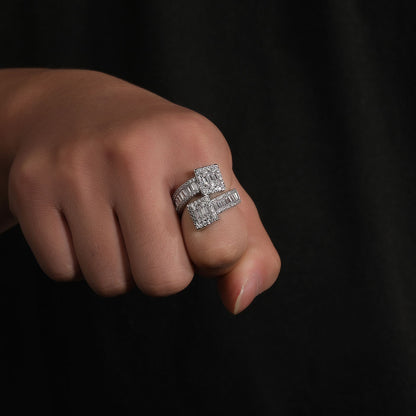 Hip Hop Moissanite Iced Out Engagement Rings For Women