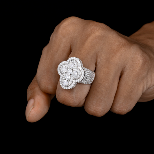 Iced Out Moissanite Jesus Cross Rings For Men, Hip Hop Moissanite 925 Sterling Silver Statement Fashion Jewelry