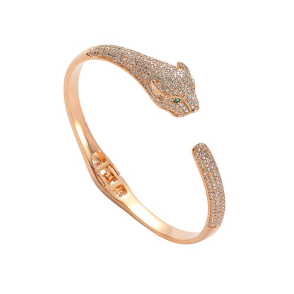 5mm Moissanite Hip Hop Animal Leopard Head Adjustable Iced Out  Bracelet Jewelry for Men