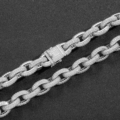 Hip Hop Moissanite Cuban Link Chain Bracelet, 10MM Iced Out Bracelet