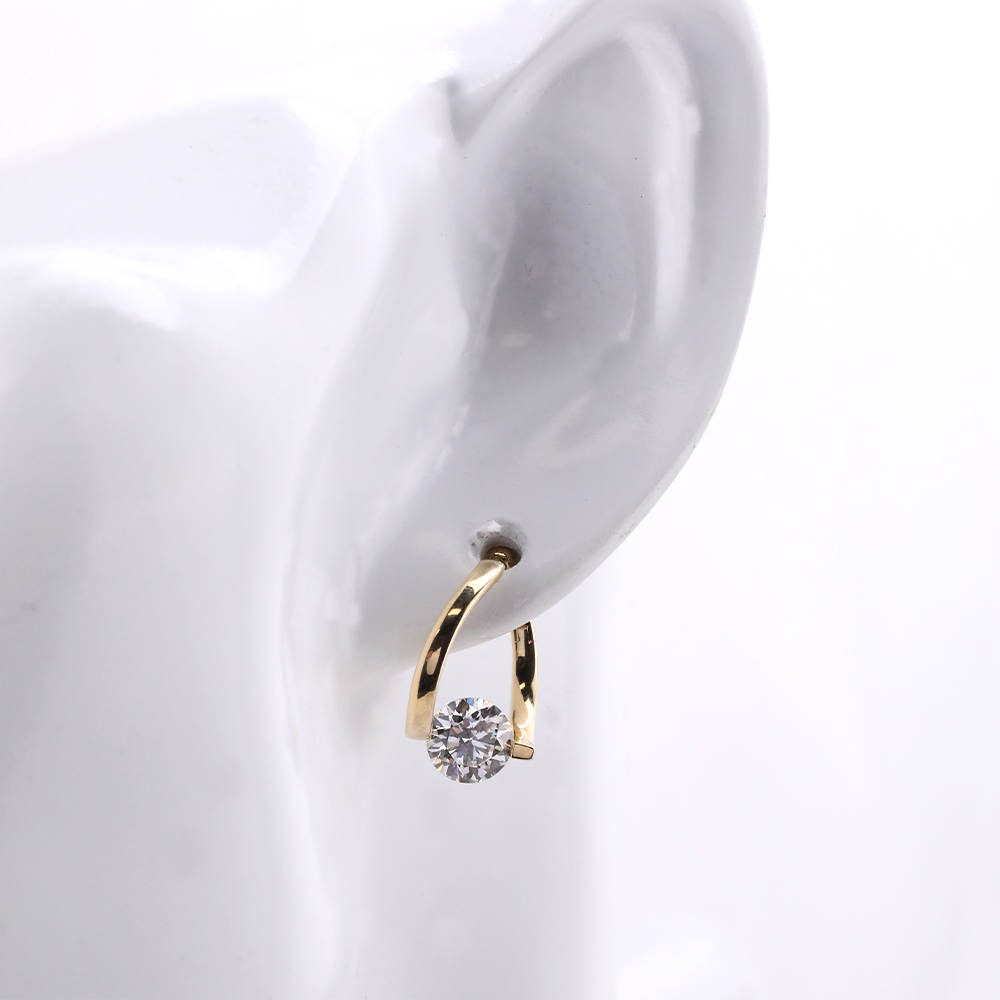 Brilliant Cut Moissanite Fancy Earring For Women 14K Yellow Gold Earrings