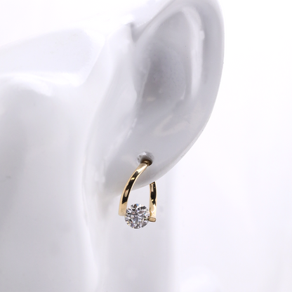 Brilliant Cut Moissanite Fancy Earring For Women 14K Yellow Gold Earrings