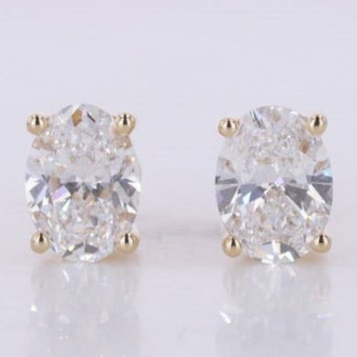 Oval Moissanite Stud Earrings Gift for Wife, Mother, Daughter