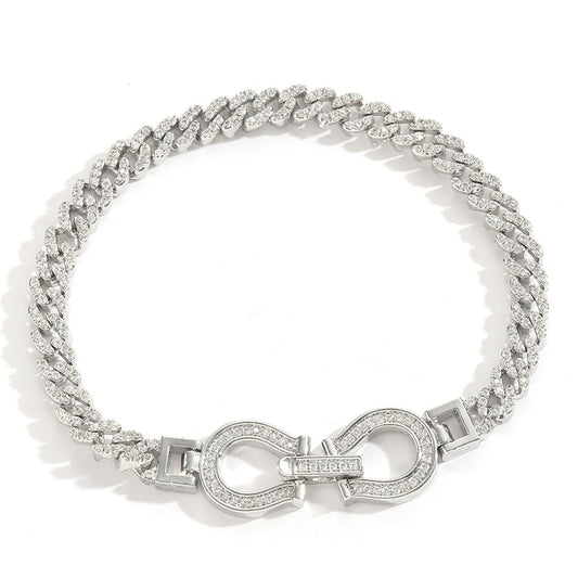 925 Sterling Silver 5MM VVS Moissanite Hip Hop Miami Cuban Link Bracelet For Men - Women and Rapper