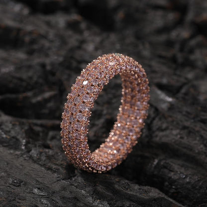 Full Eternity Iced Out Round Cut Moissanite Pave Set Hip Hop Rings For Unisex