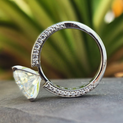 2.61CT Trillion Cut Classic Moissanite Engagement Ring Sets, Wedding Bridal Set