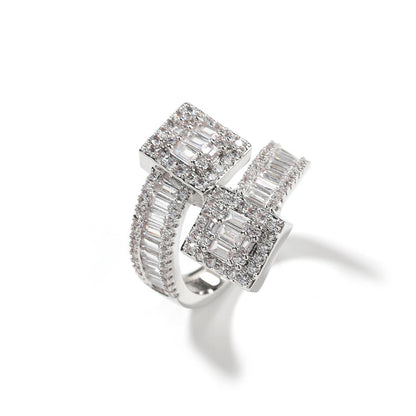 Hip Hop Moissanite Iced Out Engagement Rings For Women