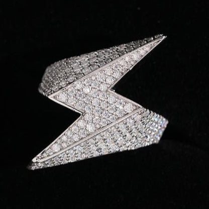 Men's Iced Out Round Cut Moissanite Hip Hop Engagement Ring