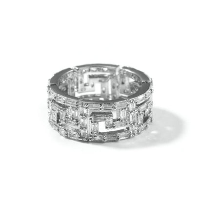 Moissanite Baguette Cut Iced Out Engagement & Wedding Ring For Men, Hip Hop Fashion Jewelry Band For Men