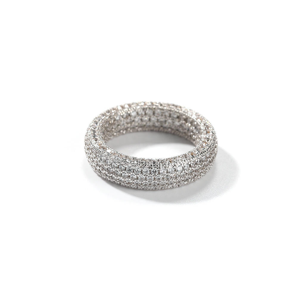 Full Eternity Iced Out Round Cut Moissanite Pave Set Hip Hop Rings For Unisex