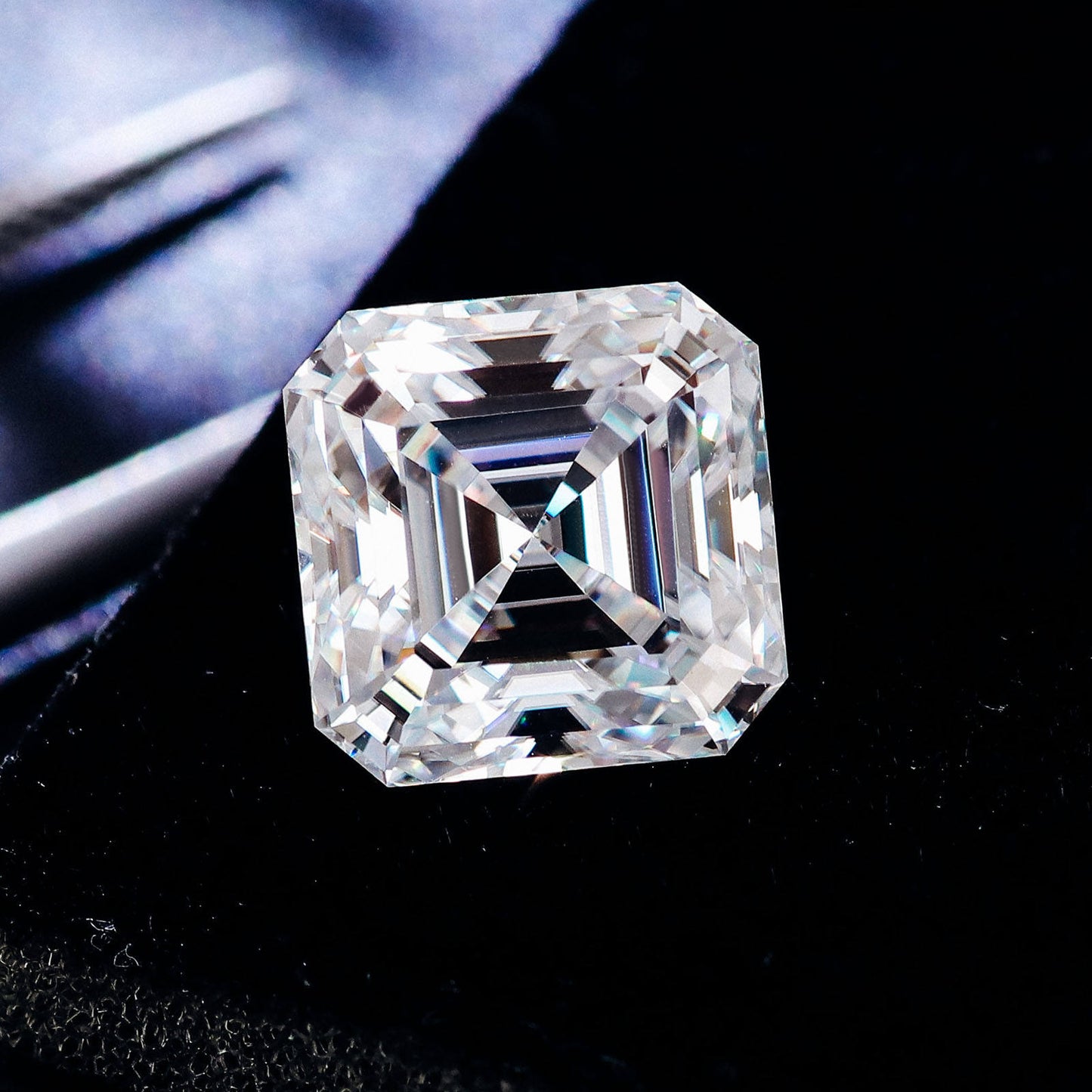 DVVS1 Asscher Cut Loose Moissanite Diamond