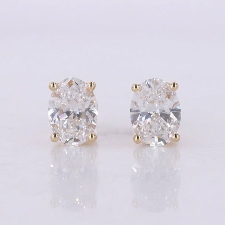 Oval Moissanite Stud Earrings Gift for Wife, Mother, Daughter