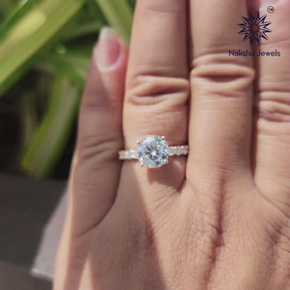 IGI Certified Round Brilliant Rose Gold Moissanite Engagement Ring Gift From Husband